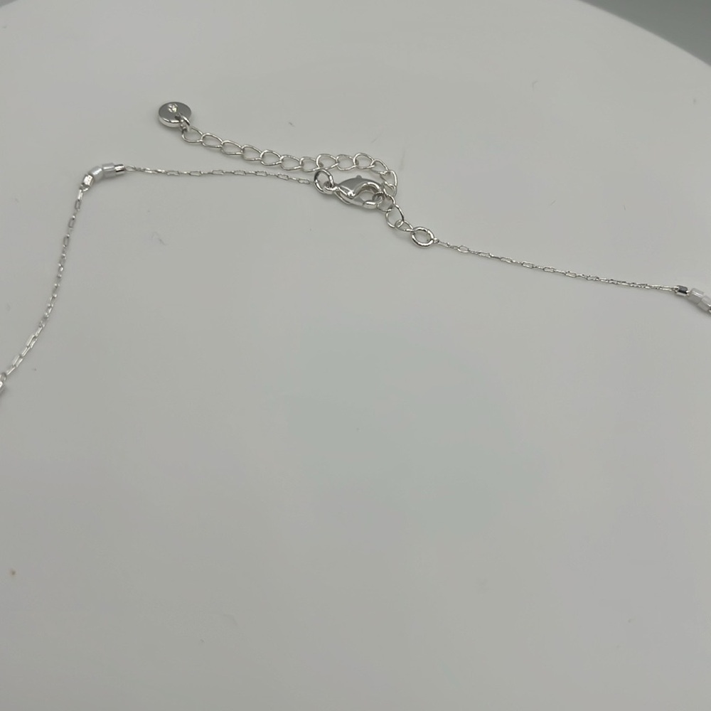 Elegant Dainty Silver Necklace 16” + 2” extender 16 inches to 18 inches - Picture 3 of 4